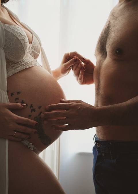 Foto de gestante com marido'