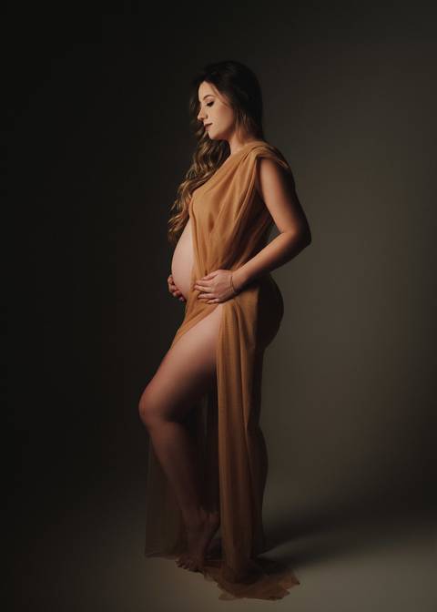 foto de gestante com lenço'