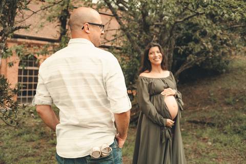 foto criativa de gestante'