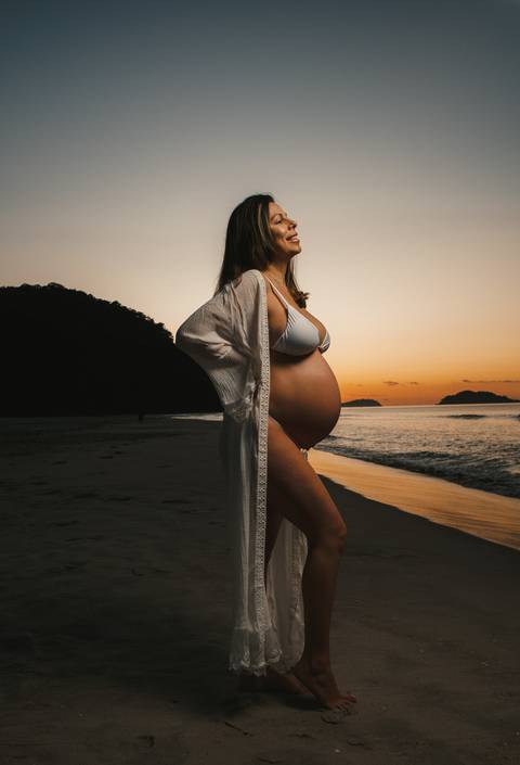 fotos de gestante na praia de juquehy '