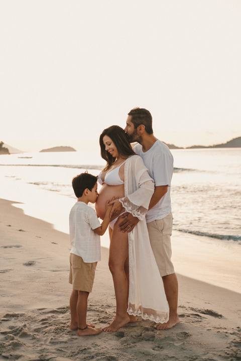 foto em familia na praia de juquehy são Sebastião '