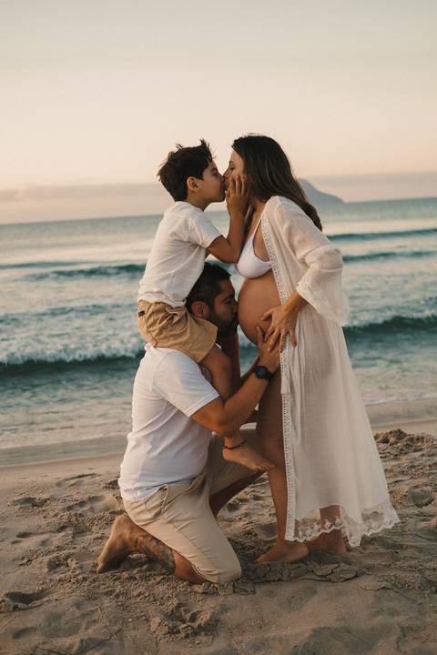 foto em família na praia '