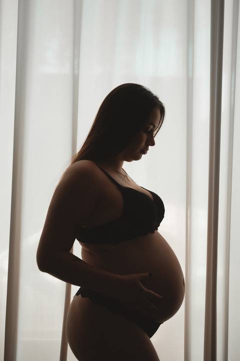 Ensaio de gestante em casa'