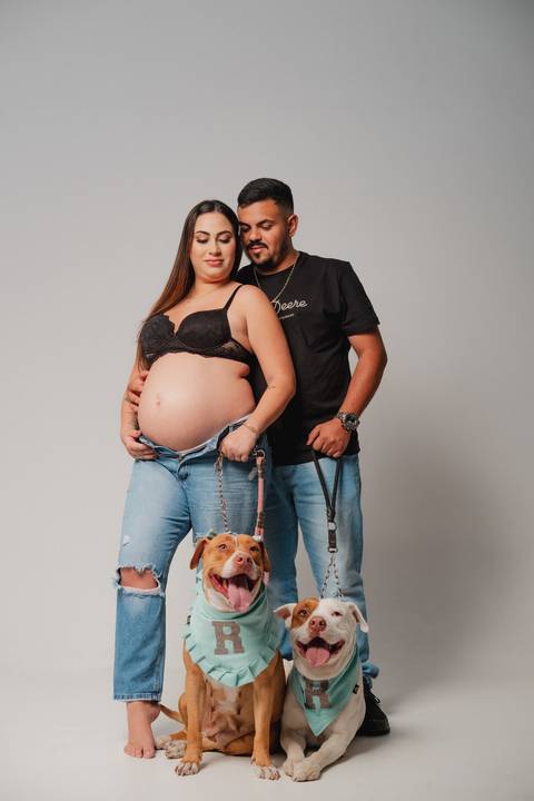 ensaio gestante com Pets'