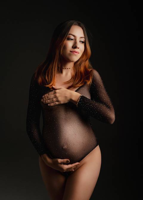 body brilhoso gestante'