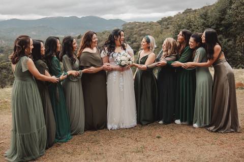 vestido de madrinhas verde musgo em presidente prudente '