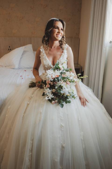 buque da noiva para casamento no campo '