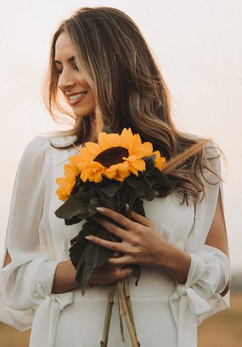 noiva com girassol '