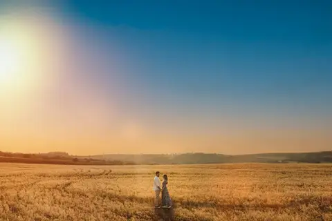 ensaio no campo de trigo'