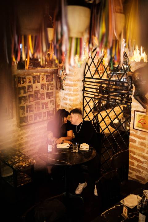 ensaio de casal restaurante'