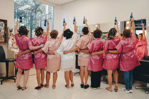 hoby da noiva e madrinhas rosa '