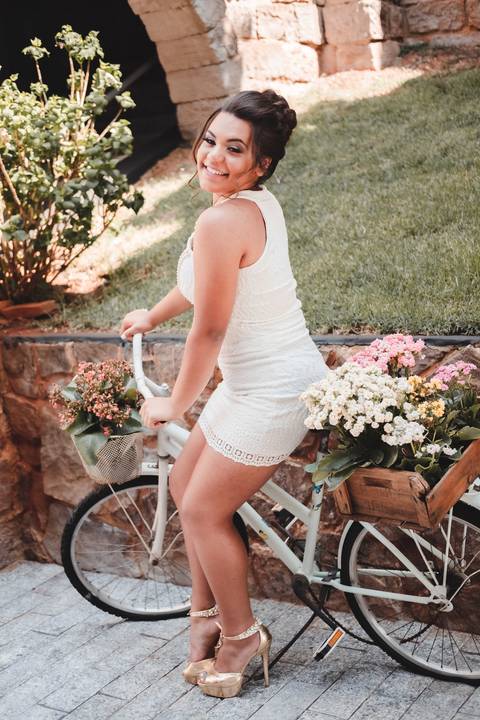 bicicleta para fotos de debutante '