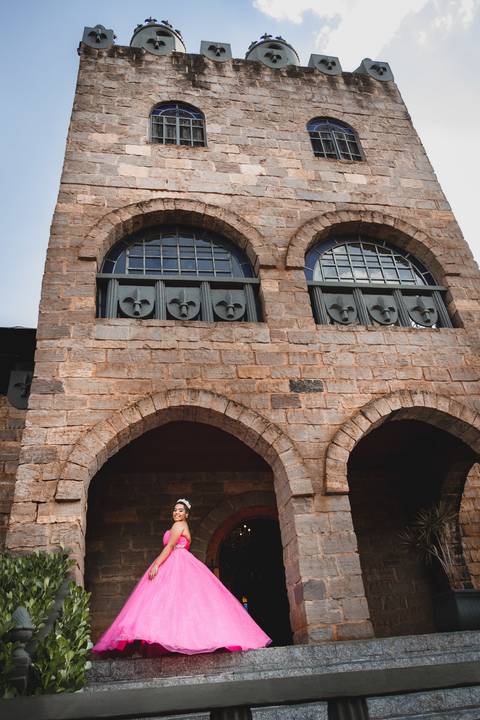 ensaio de Debutante em castelo'