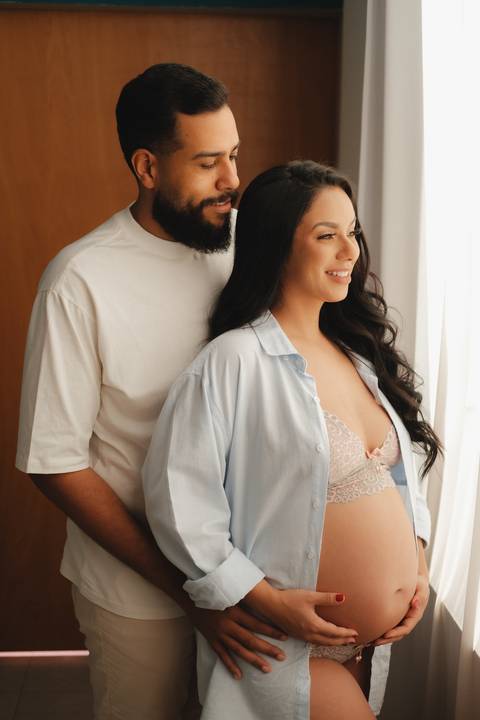 Ensaio de gestante com o ´pai '