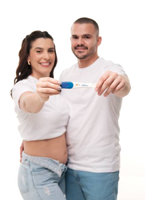 chá revelação , teste de gravidez '