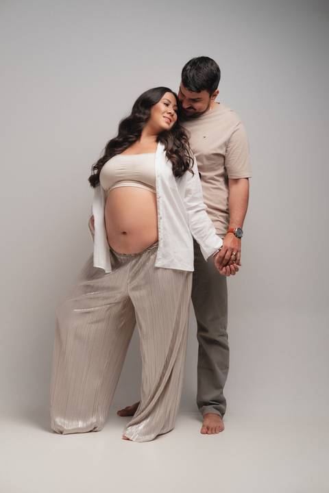 look despojado para ensaio de gestante '