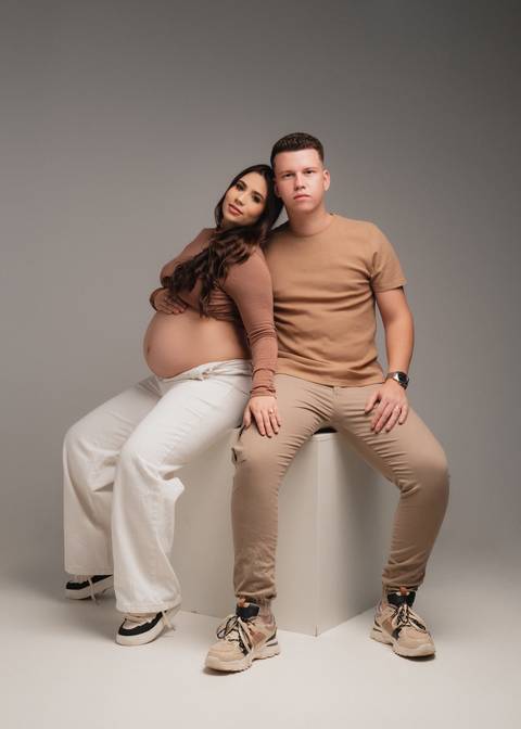 ensaio de gestante com o pai '