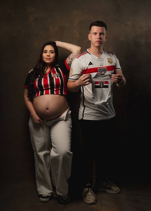 foto de gestante com a camisa do São Paulo Futebol clube '
