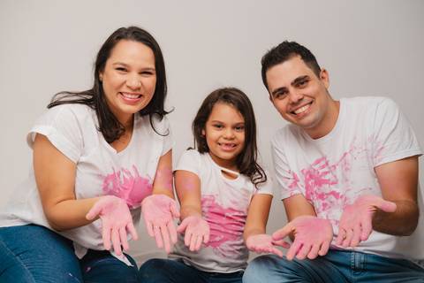 Tinta rosa para chá revelação '