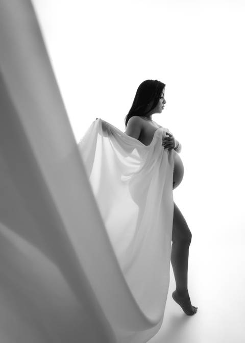 Foto de gestante com tecido '