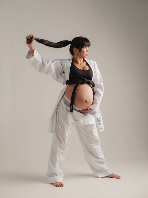 mamães de treinam , foto de gestante Atleta '