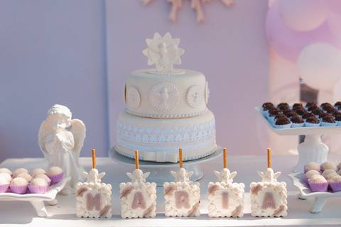 inspiração para mesa de batizado '