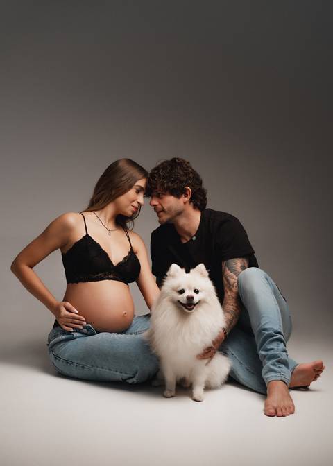 ensaio de gestante com pet'