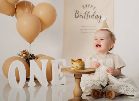 ensaio de 1 ano com bolo '