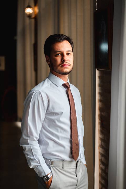 gravata marrom slim '