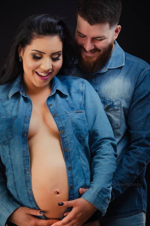 fotografia de gestante com pai'