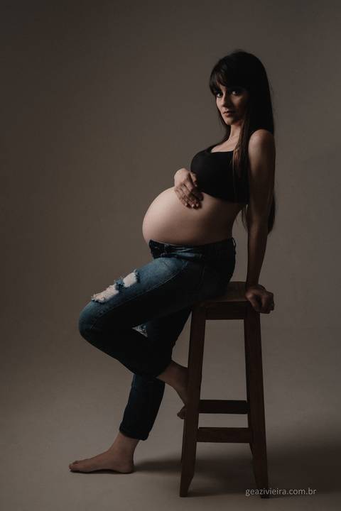 Ensaio de Gestante em estúdio'