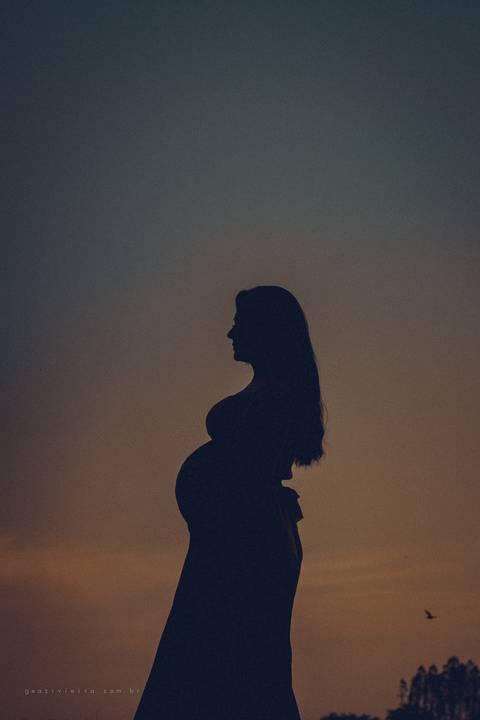 foto silhueta de gestante'