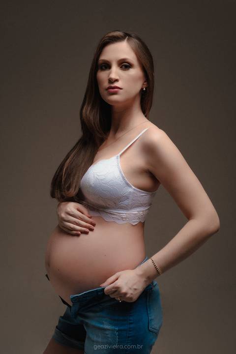 Foto de gestante lingerie'