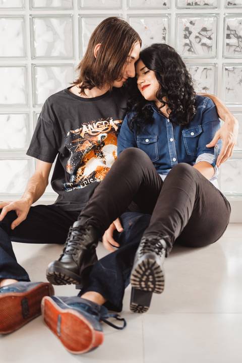 ensaio de casal em casa'