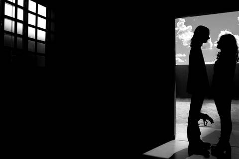 noivos com cachorro'