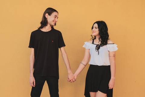 Ensaio de casal criativo'