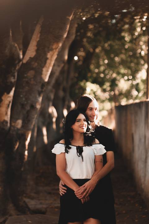 Ensaio de casal na rua'
