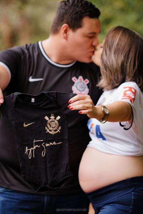 ensaio de gestante de time'