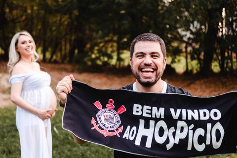 Sessão de gestante de time Corinthians'