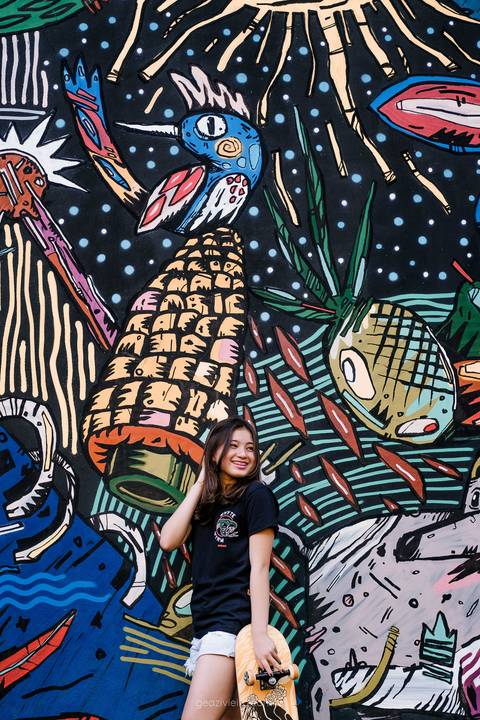 Foto em parede com grafite em maringá'