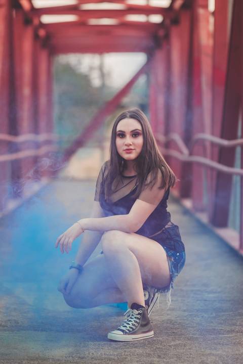 foto de debutante com fumaça'