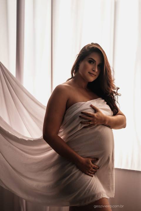 Foto de gestante em estudio'