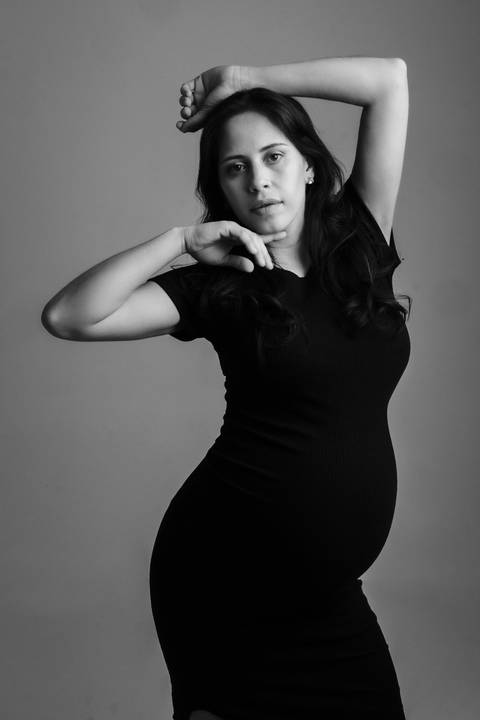 Ensaio de gestante em estudio'