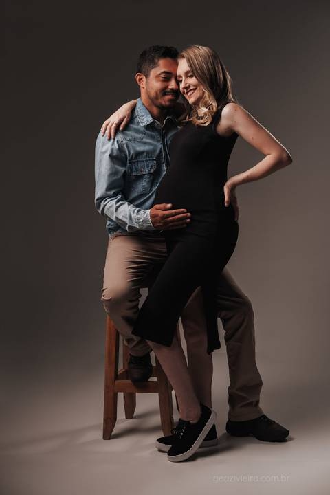 foto de gestante com marido'