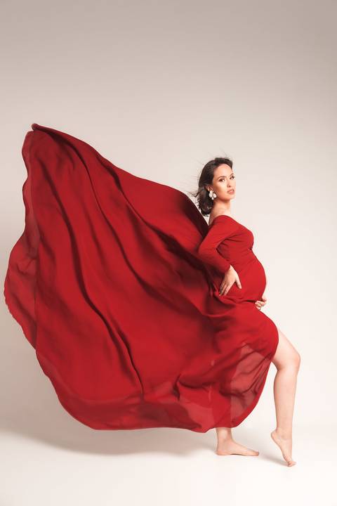 ensaio de gravida em estudio '