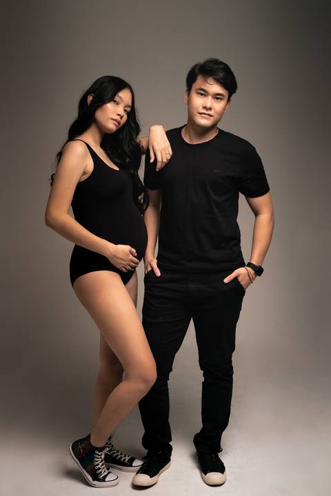 Ensaio de gestante com o pai'