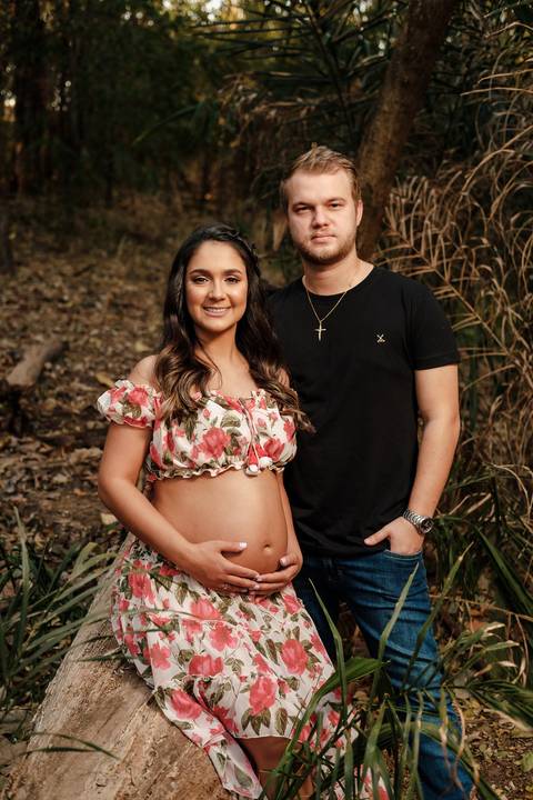 foto de gestante com pai'