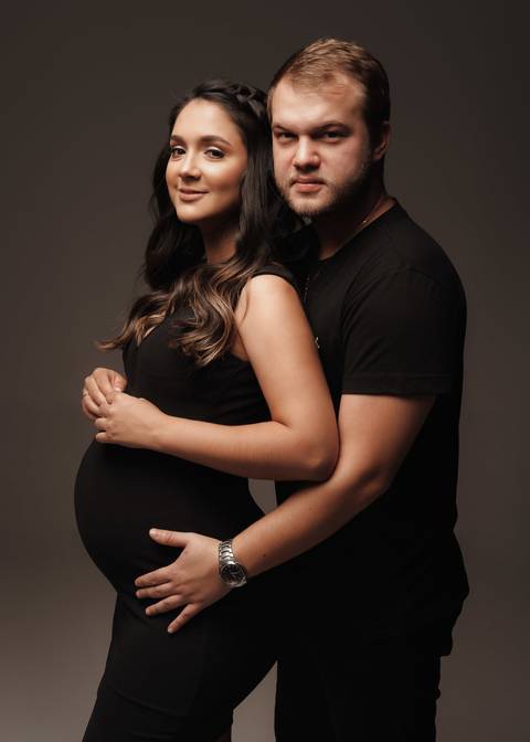 foto de gestante em estudio'