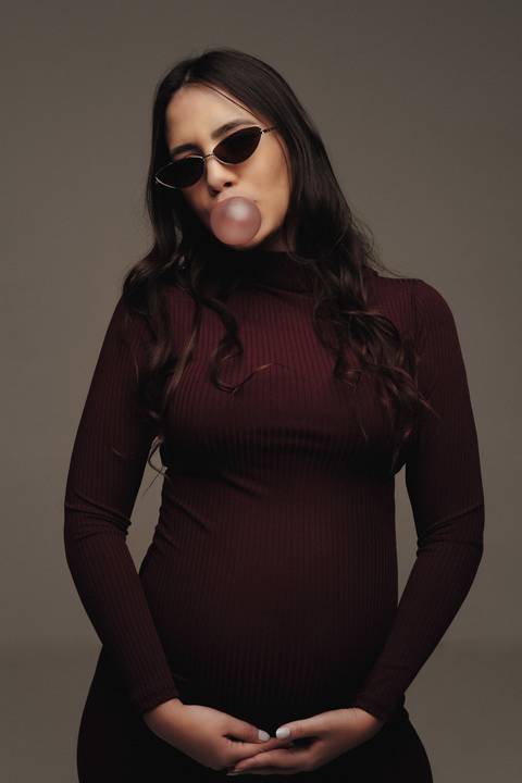 foto criativa de gestante'