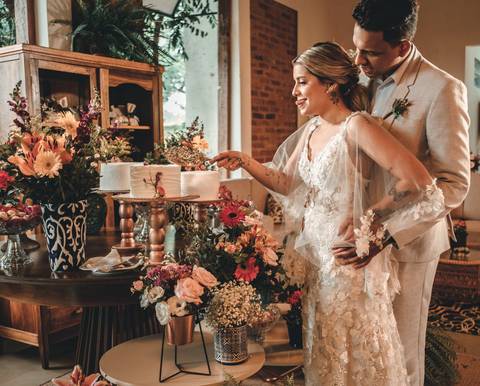 mesa de doces para casamento estilo boho ou campo '